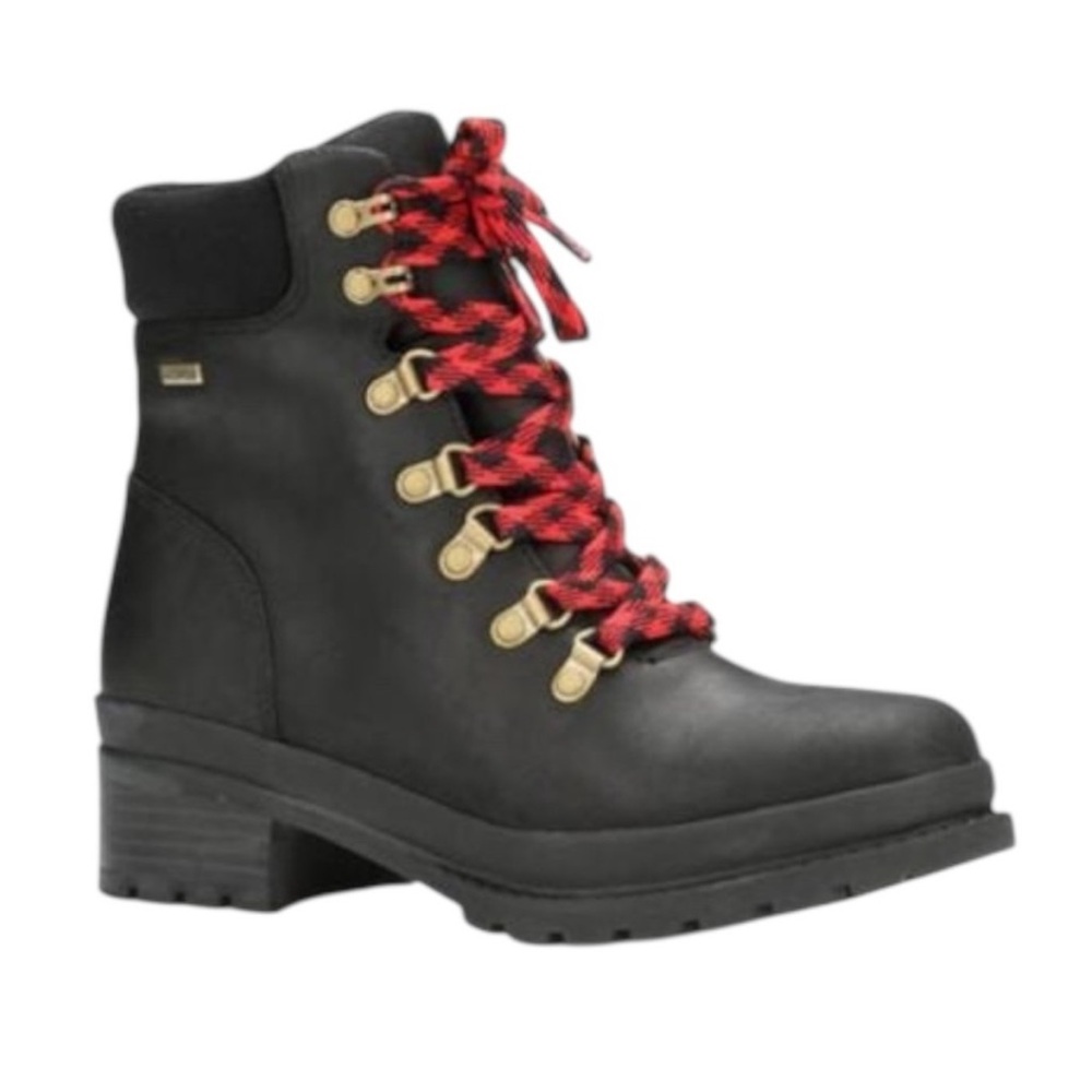 MUCK BOOT Women's Black Red Waterproof Hiking Liberty Alpine Lace Up Boots Sz 6